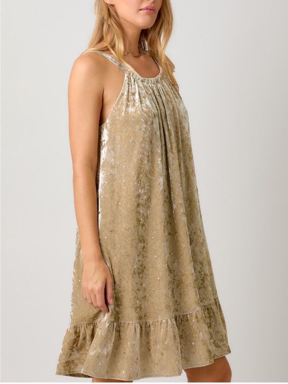 Tie Strap Velvet Dress - Picture 4 of 7